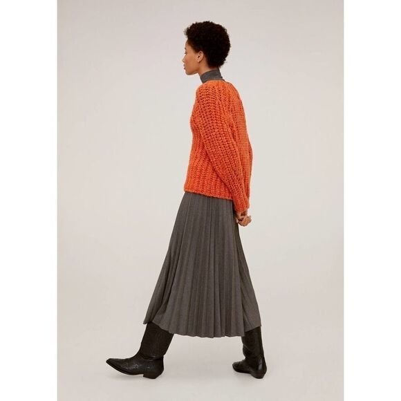 Mango Chunky Knit Sweater New Orange New - Picture 7 of 8